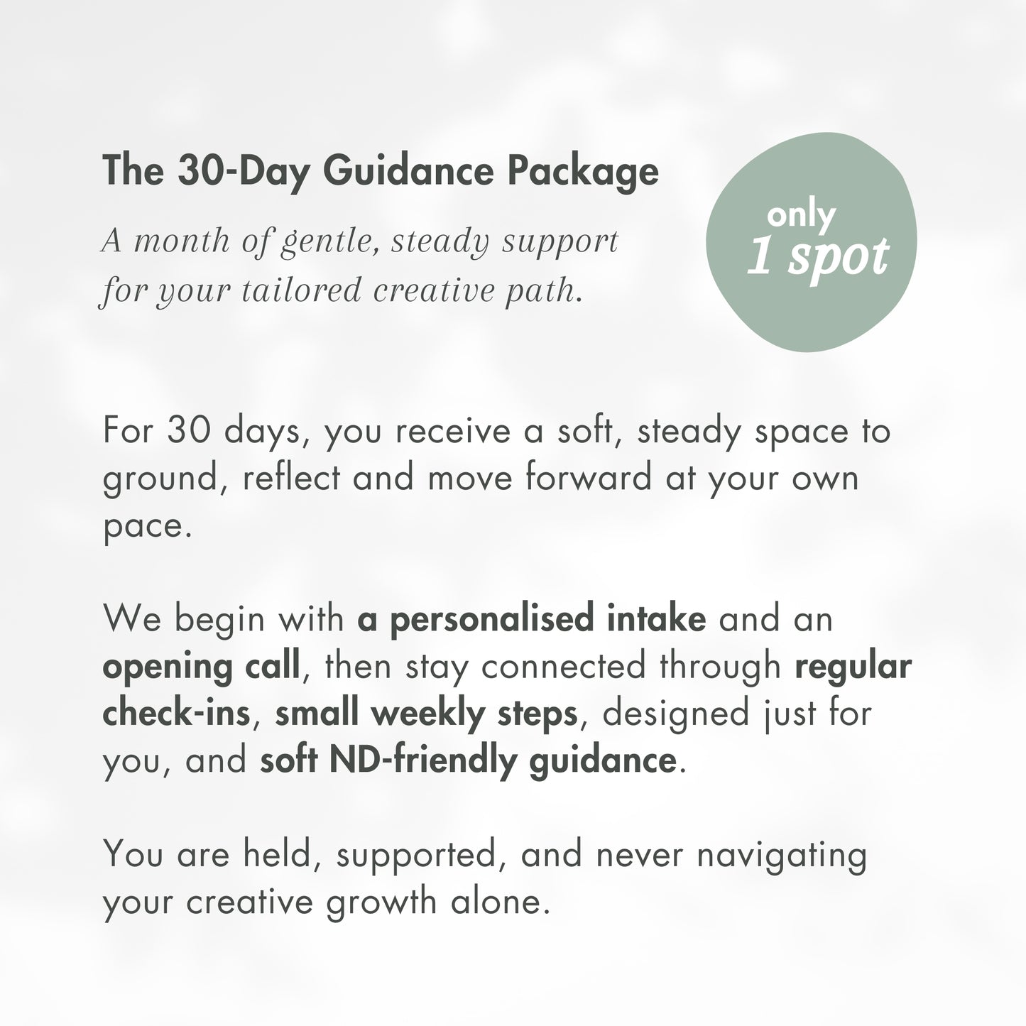 1-on-1 Creative Guidance Session