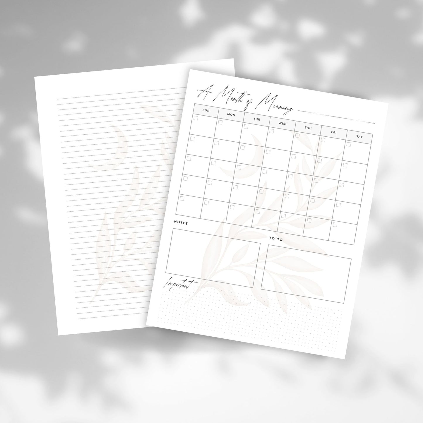 Soft Days - Printable Journal Template