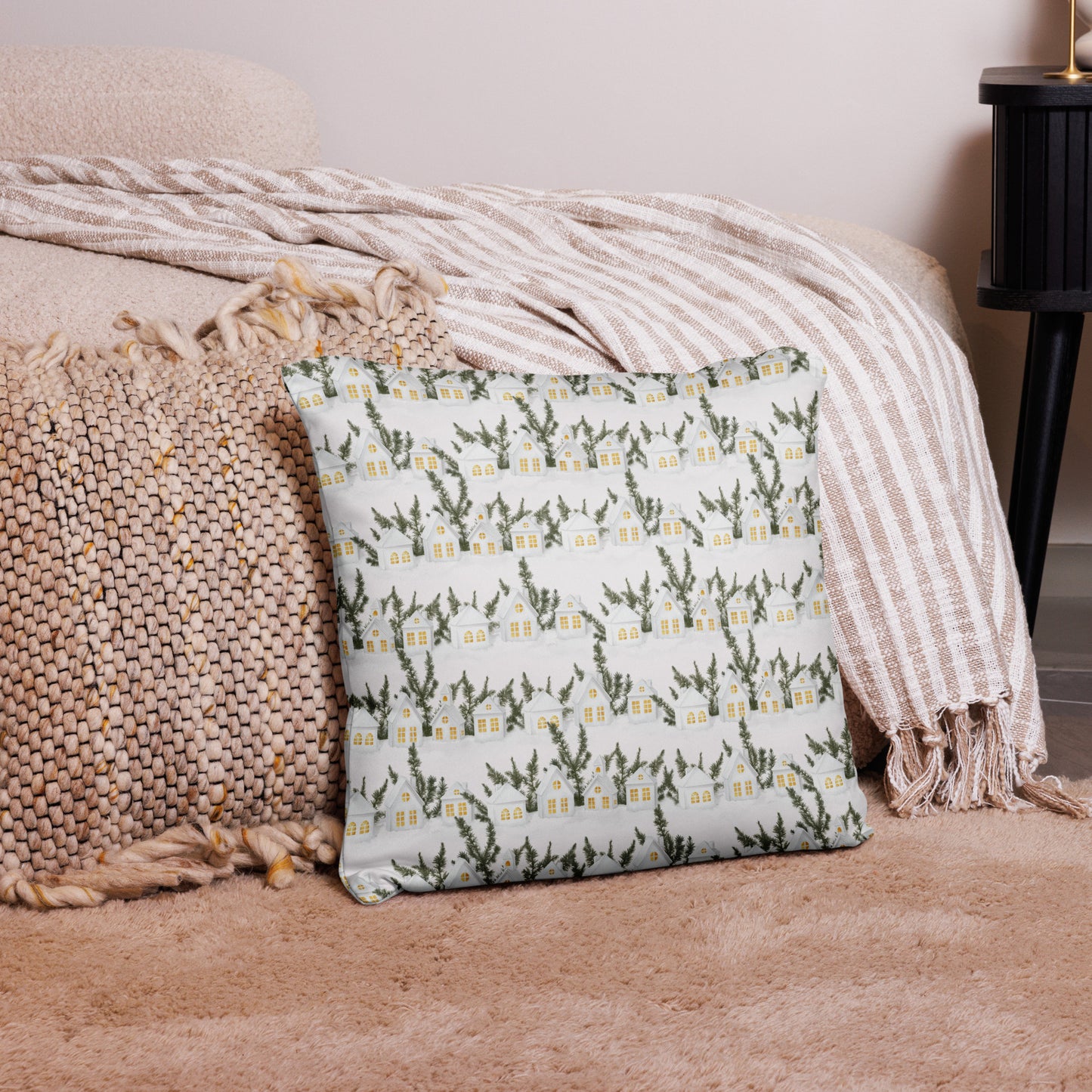 Throw Pillow - Cozy Village