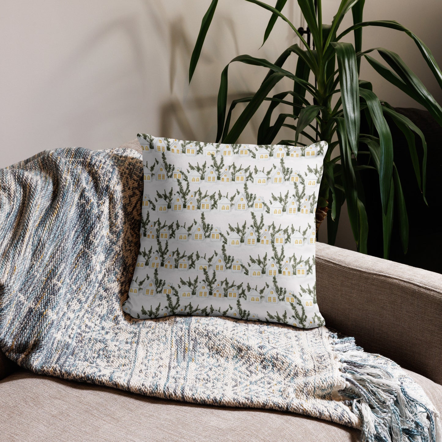 Throw Pillow - Cozy Village