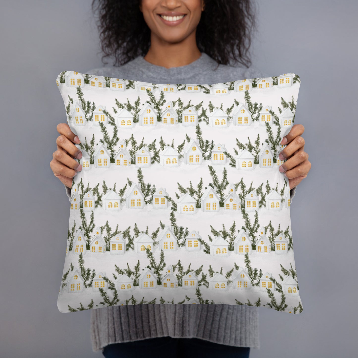 Throw Pillow - Cozy Village