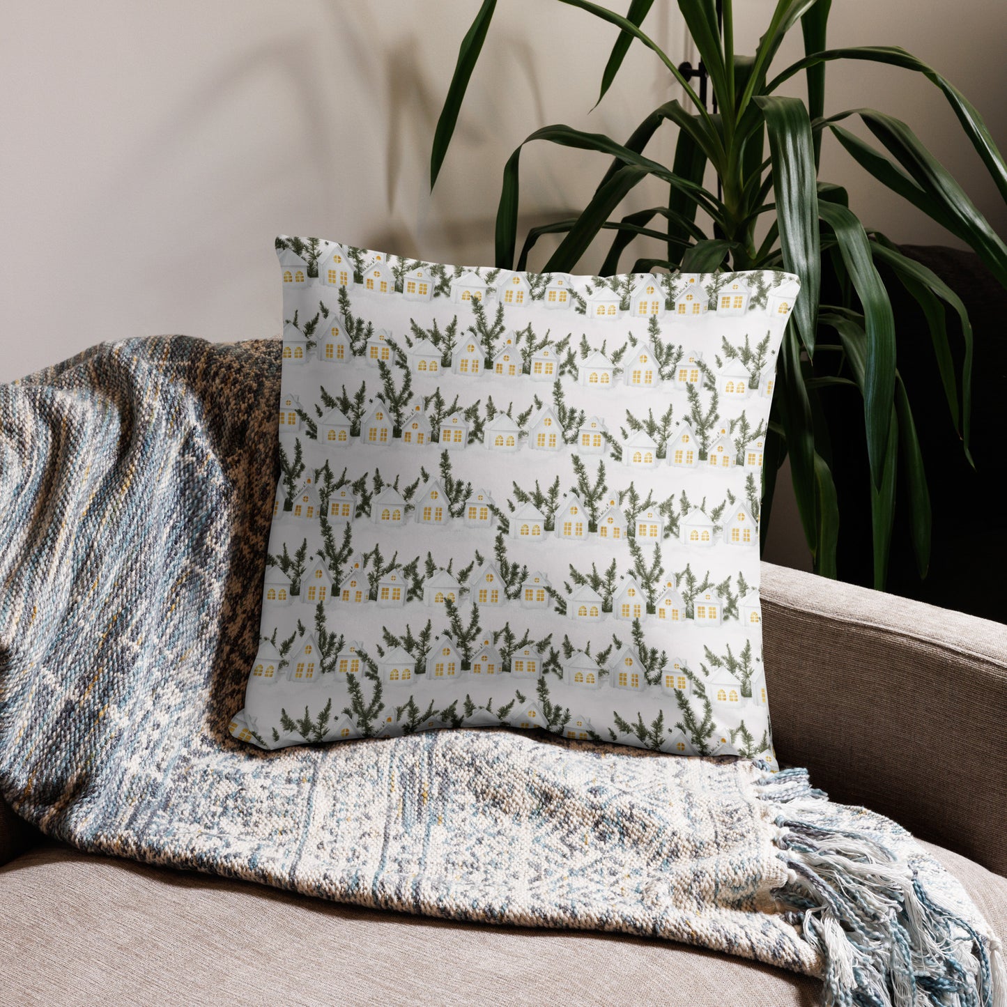 Throw Pillow - Cozy Village