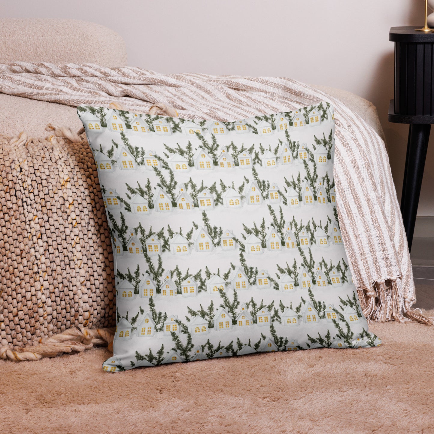 Throw Pillow - Cozy Village