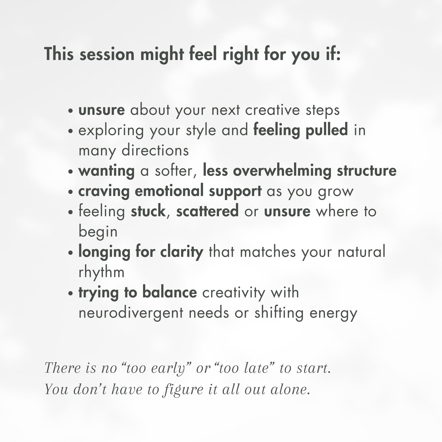 1-on-1 Creative Guidance Session