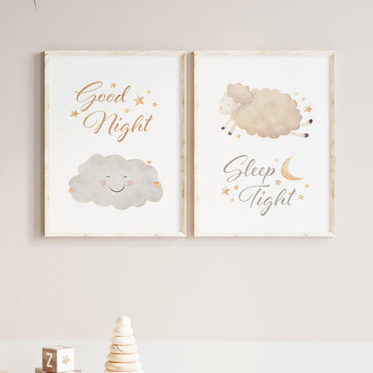 Good Night, Sleep Tight Set of 2 Prints