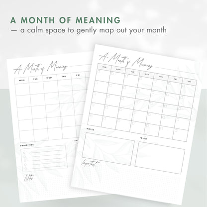 Soft Days | Gentle Printable Planner for ADHD & Neurodivergent Minds, Monthly Weekly Daily PDF