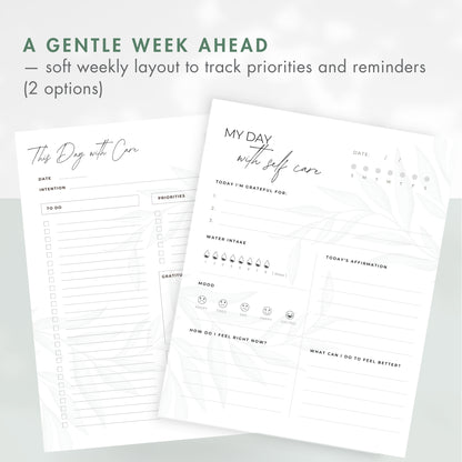 Soft Days | Gentle Printable Planner for ADHD & Neurodivergent Minds, Monthly Weekly Daily PDF