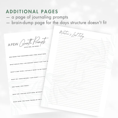 Soft Days | Gentle Printable Planner for ADHD & Neurodivergent Minds, Monthly Weekly Daily PDF