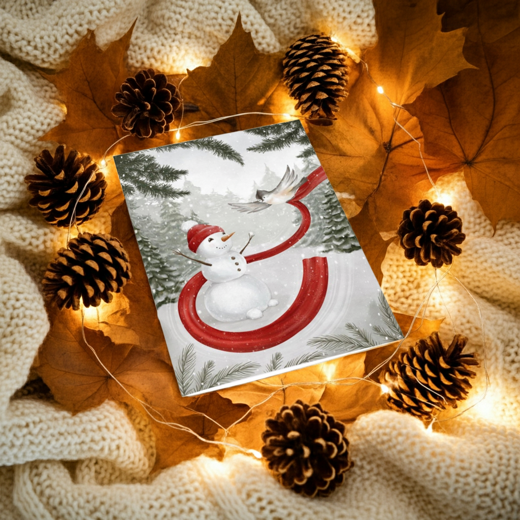 Snowman & Robin – Greeting Card Set