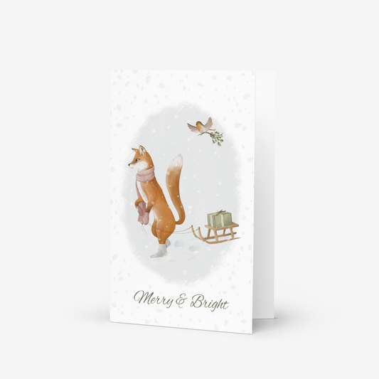 Greeting card - Fox - Merry & Bright