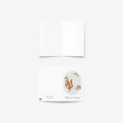 Greeting card - Fox - Merry & Bright