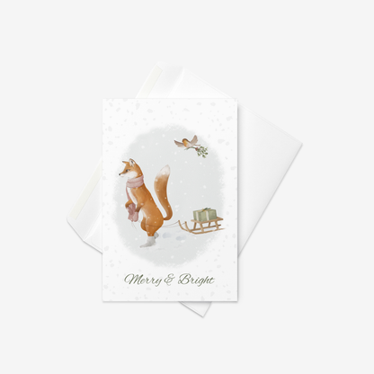 Greeting card - Fox - Merry & Bright