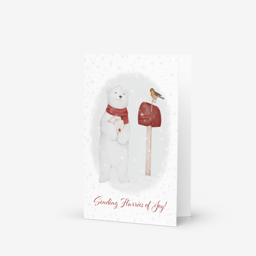 Greeting card - Polar Bear - Sending Flurries of Joy