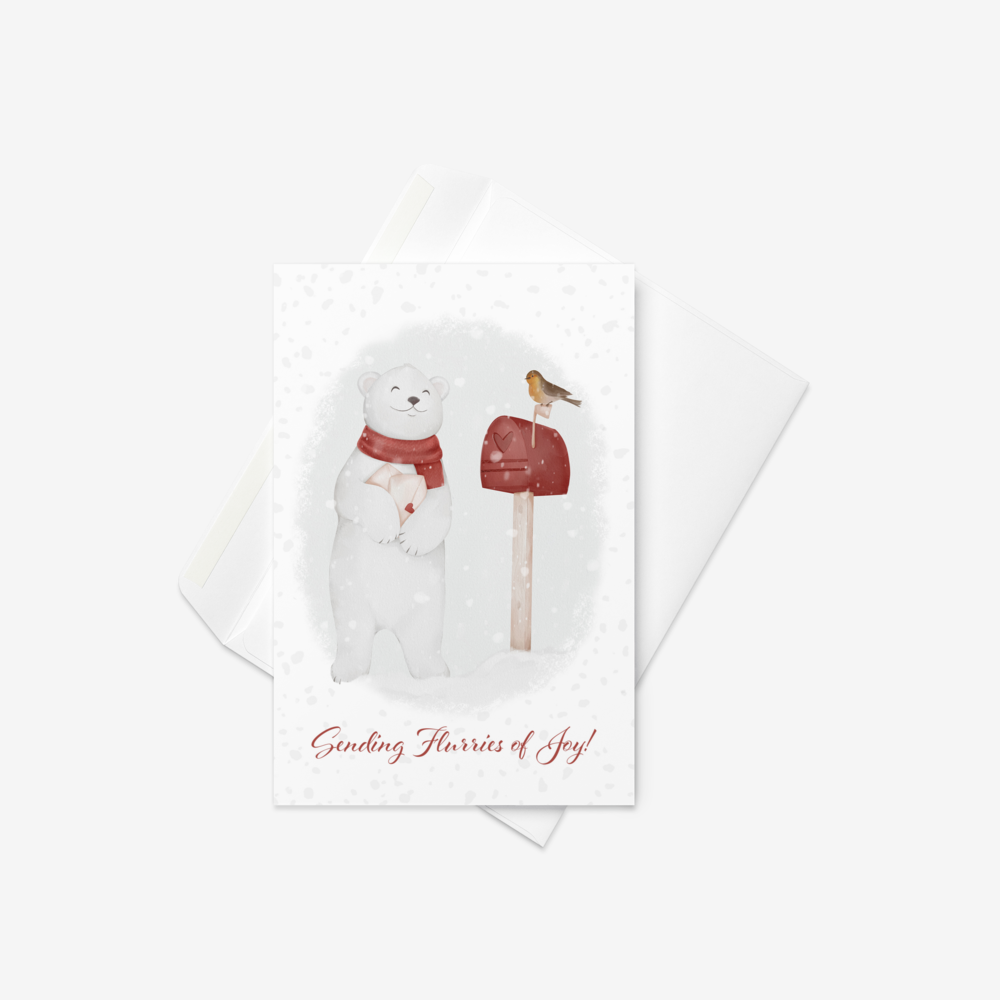 Greeting card - Polar Bear - Sending Flurries of Joy