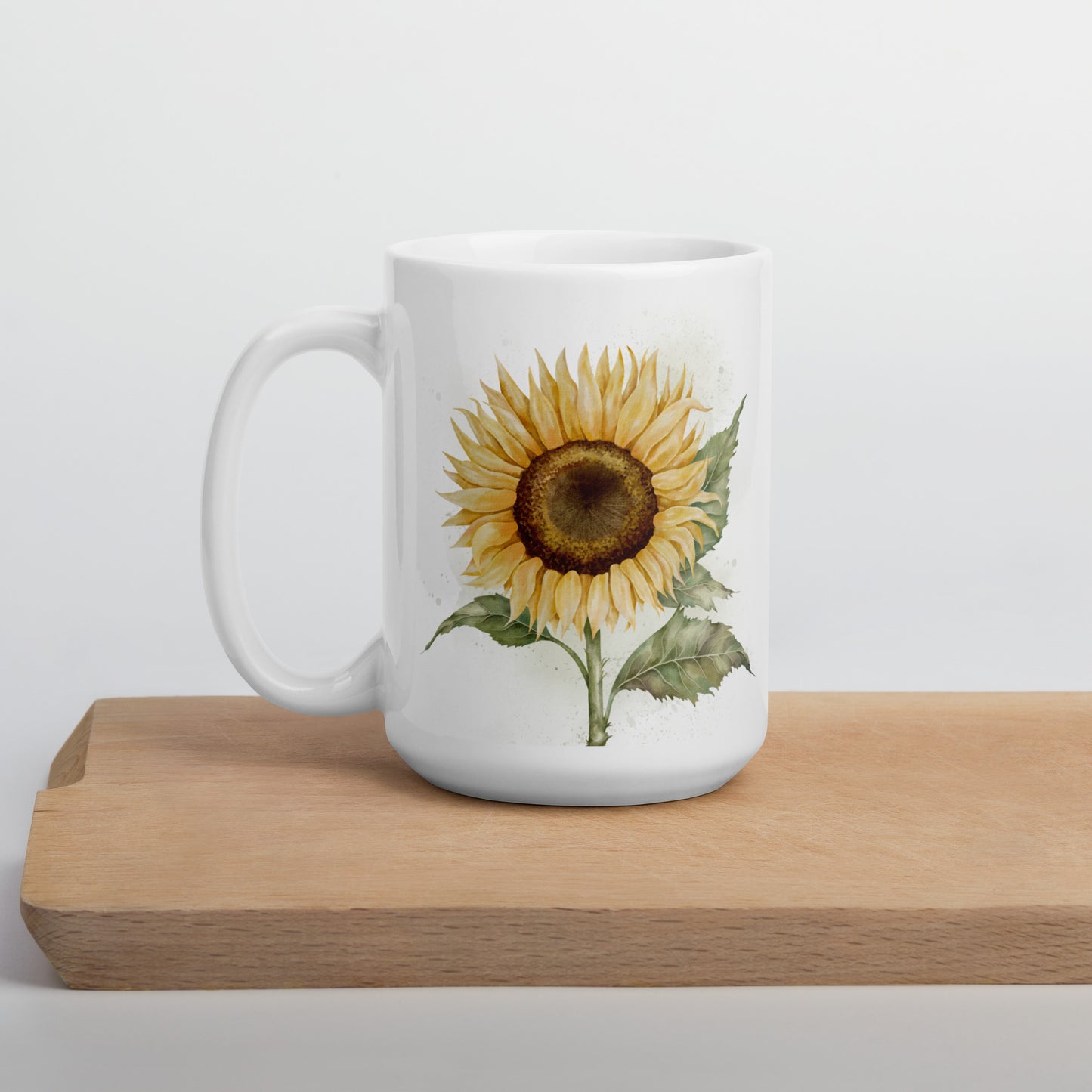 White glossy mug - Sunflower