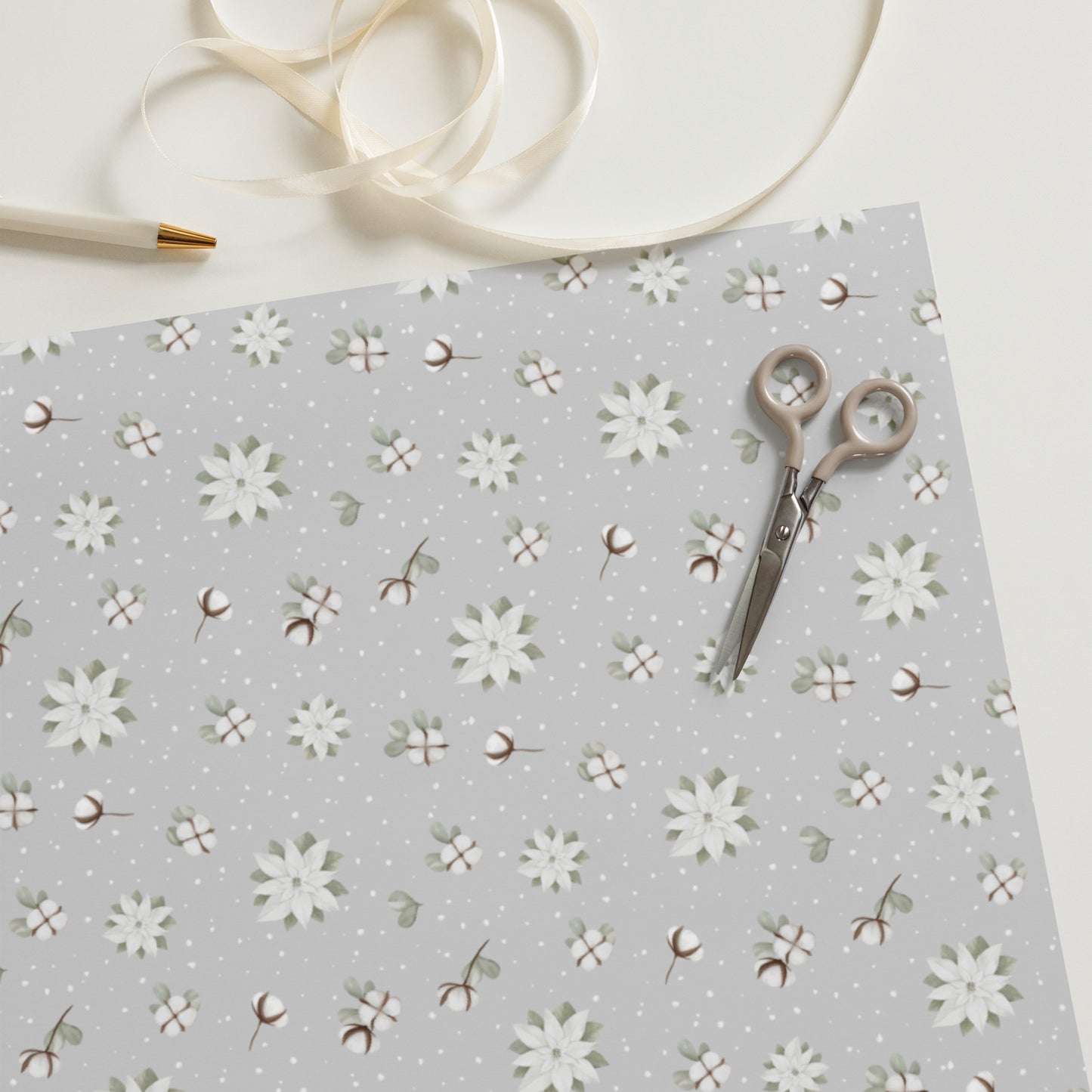 Wrapping paper sheets - Grey, horizontal