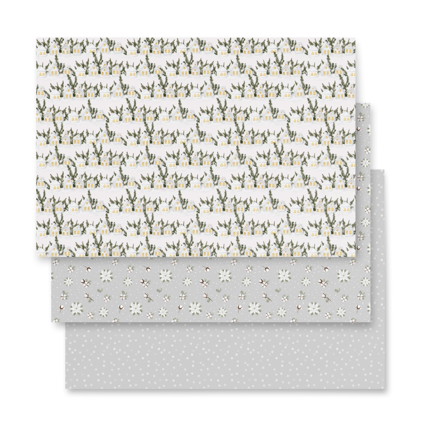 Wrapping paper sheets - Grey, horizontal