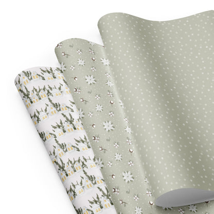 Wrapping paper sheets - Green, horizontal